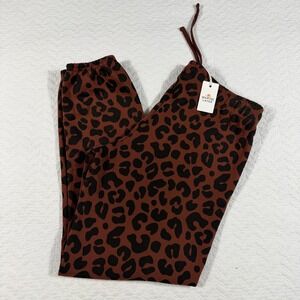 NWT Marine Layer Anytime Leopard Print Sweatpant Wm M Leopard Brown Cozy Joggers